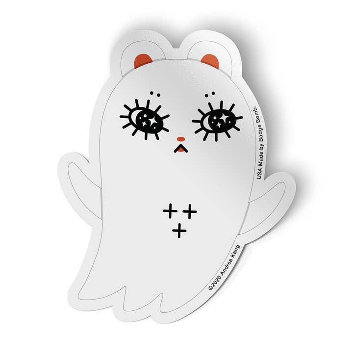 Little Shadow Ghost Sticker for wholesale by Badge Bomb