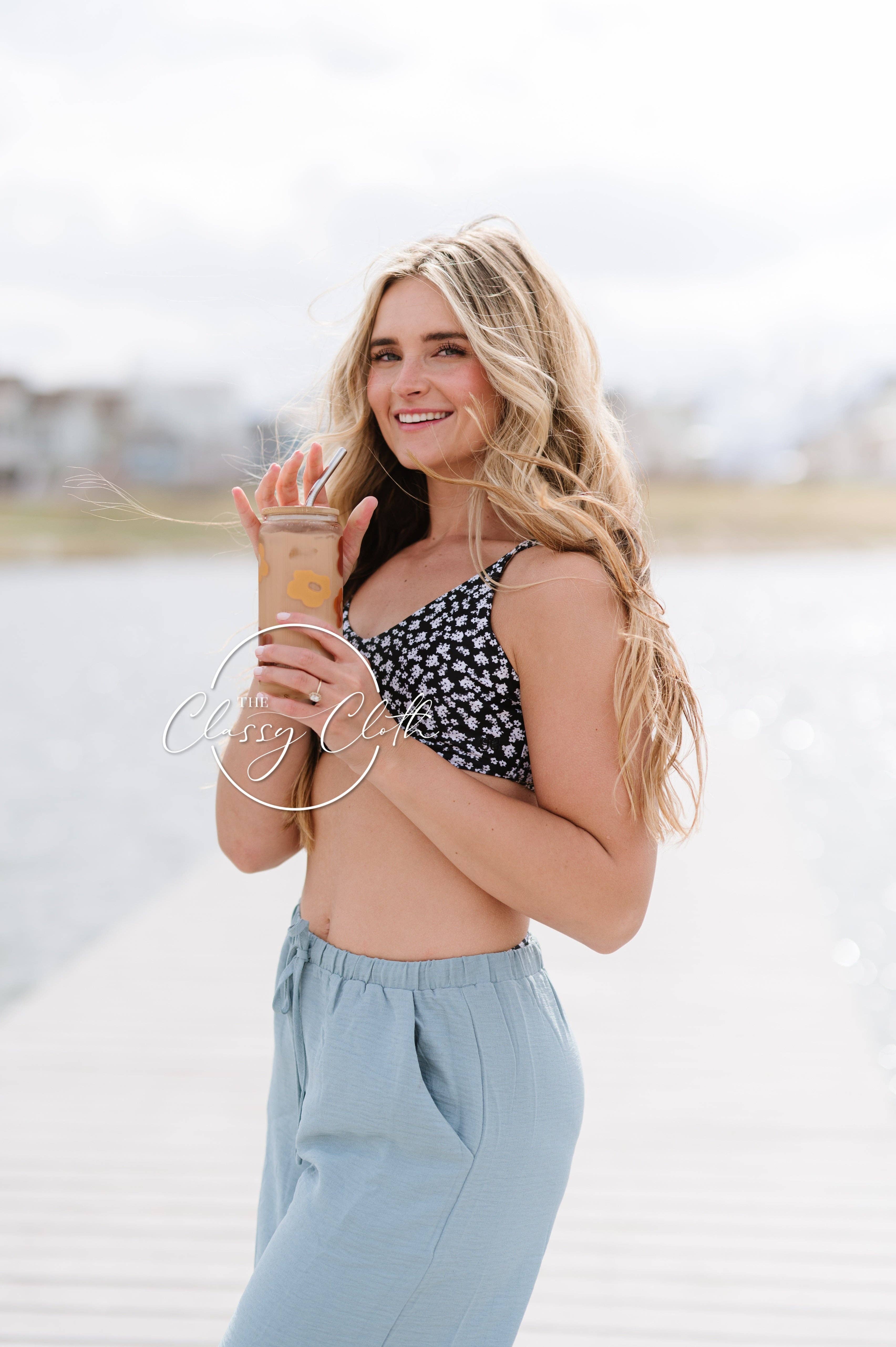 The Classy Cloth WS – wholesale Drinking glass/cup – Glass Cold Coffee Tumbler - RTS1