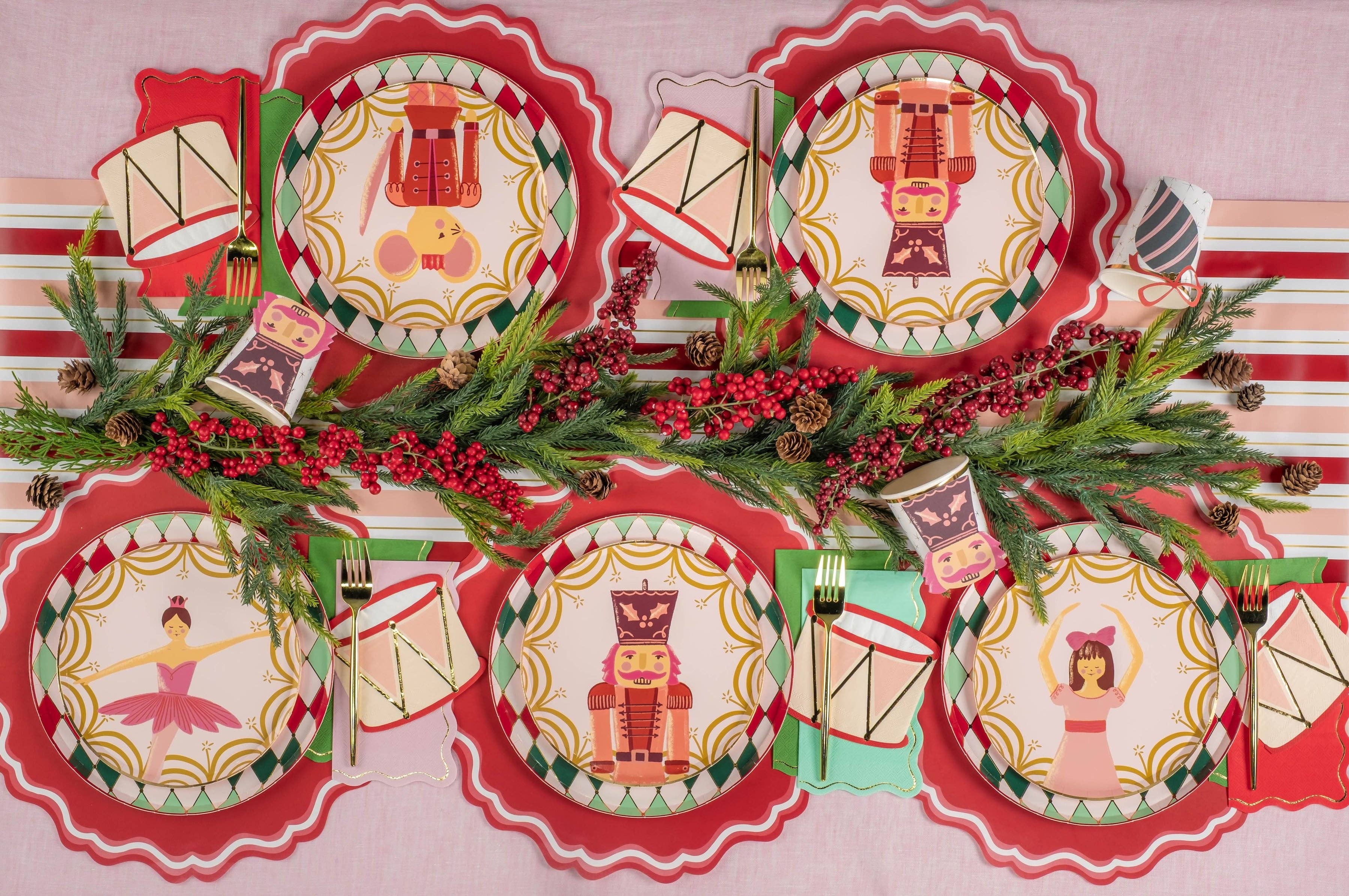 Gatherings by Curated Paperie - Wholesale Disposable Placemat - MCL23-PL2- Bright Red Fancy Scallop Paper Placemats6