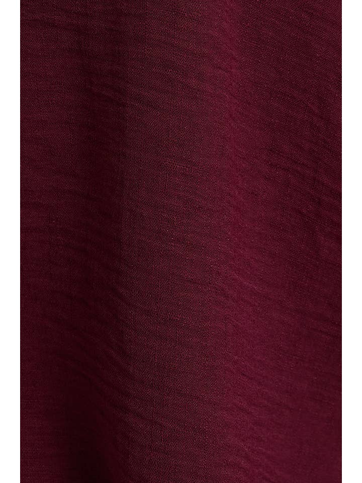 WINE FRONT TIE LONG SLEEVE TOP for wholesale on Faire5