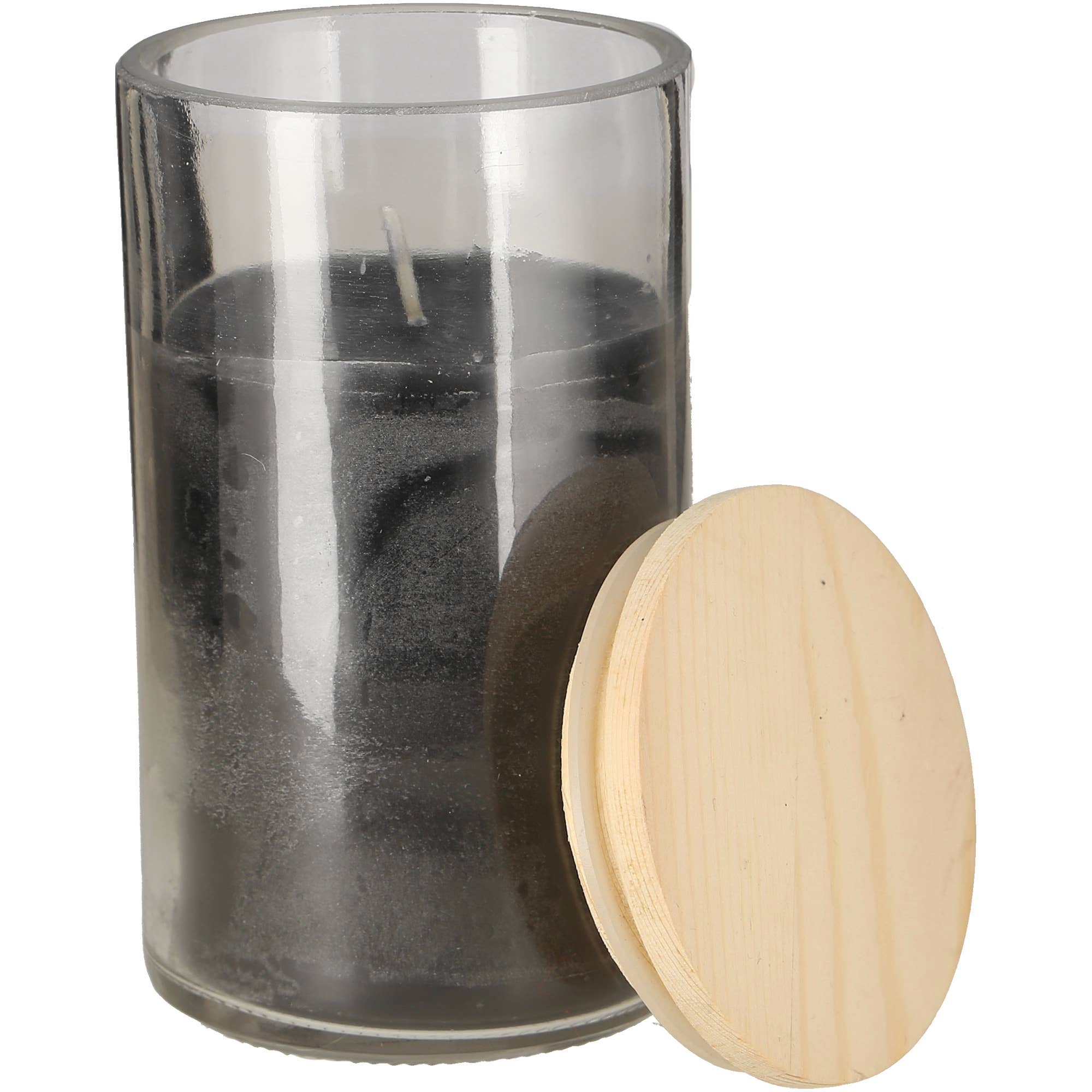 Vosteen - Wholesale Pillar Candle - Lupi candle jar filled with wax and wooden lid,0