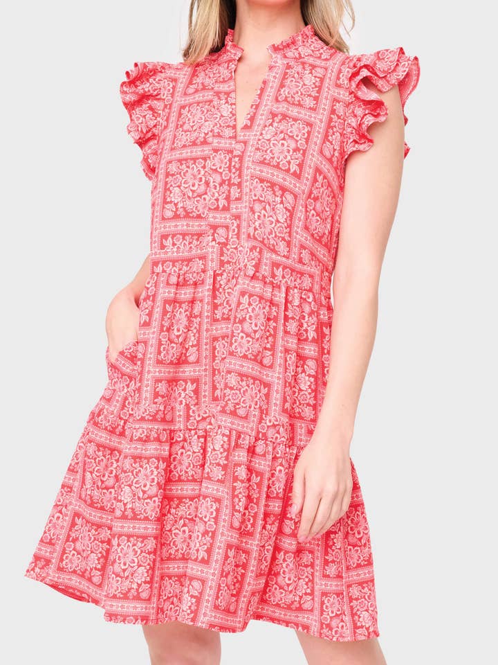 Uitgedoste dagjurk met fladderende mouwen voor wholesale door Gibsonlook