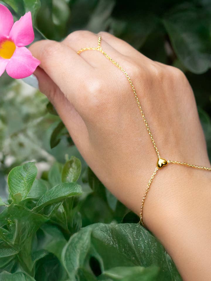 Love Connection Hand Chain - 18K Gold Plated for wholesale by Peter and June