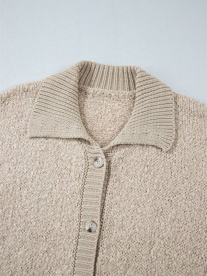 Babs + Birdie - Wholesale Cardigan - Women's - Collared Drop Shoulder Button Up Cardigan with Pocket2