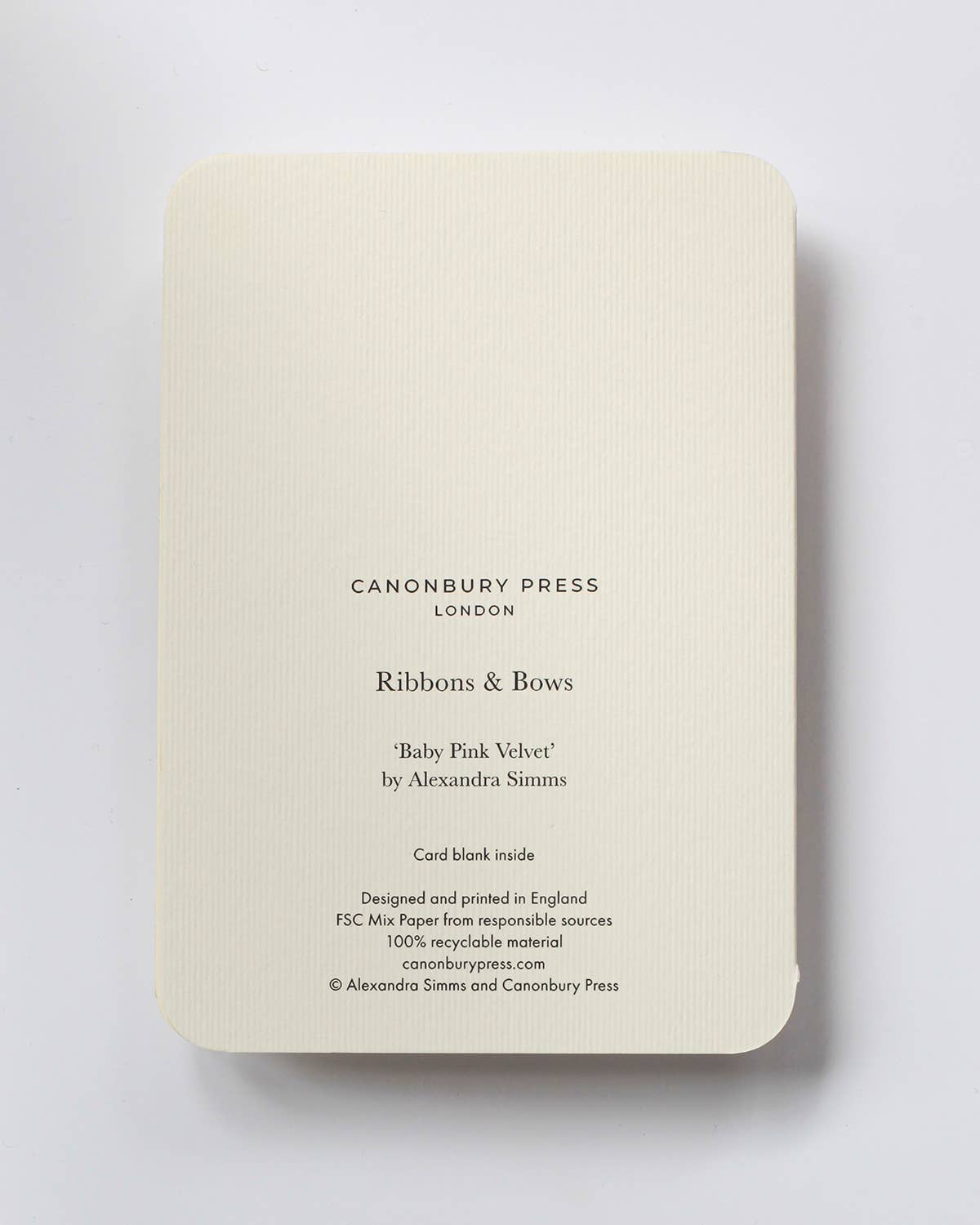 Canonbury Press - Vendita all'ingrosso Biglietto di auguri per la nascita - Biglietto di Auguri con Fiocco in Velluto Rosa Baby | Biglietto di Compleanno2