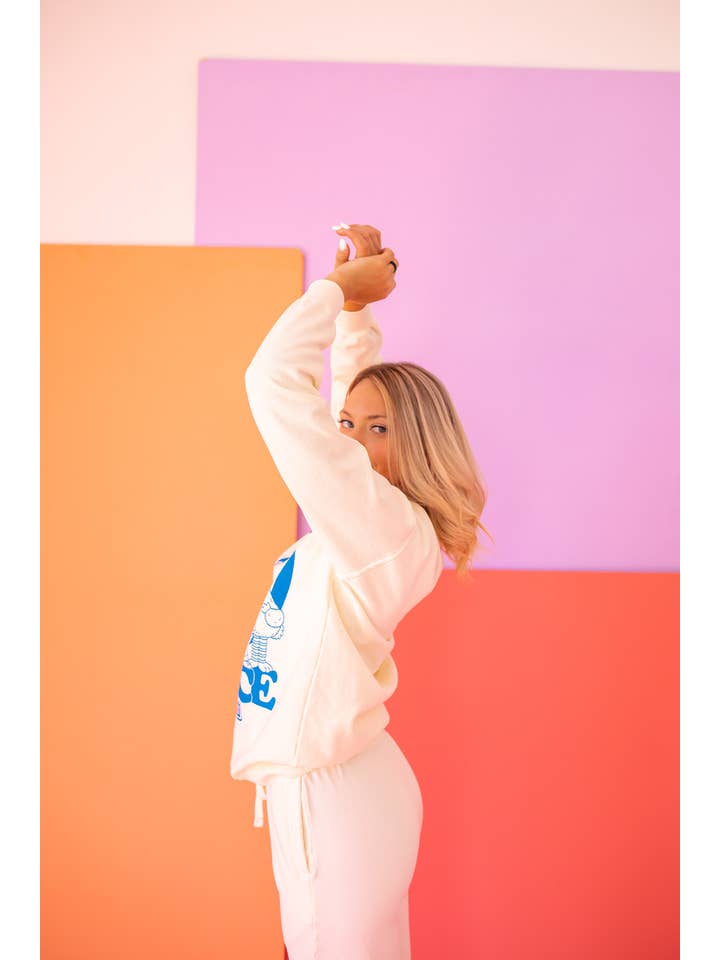 Ivory Peace Sesame Sweatshirt for wholesale on Faire6