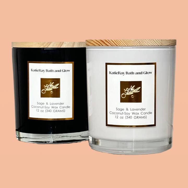 Sage & Lavender Coconut Soy Candle for wholesale by KatieRay Bath and Glow