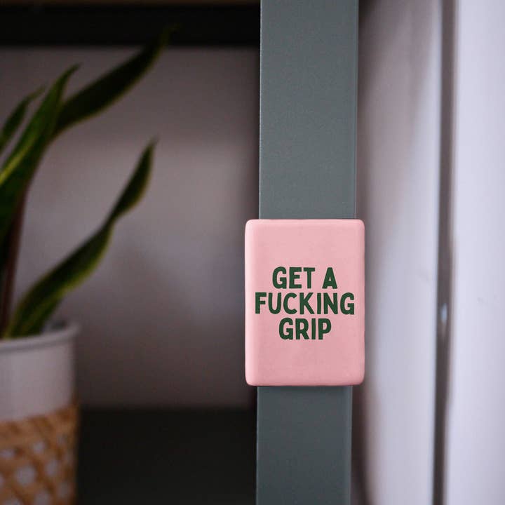 Hunter Green Milkshake Get A Fucking Grip | Ceramic Magnet for wholesale on Faire2