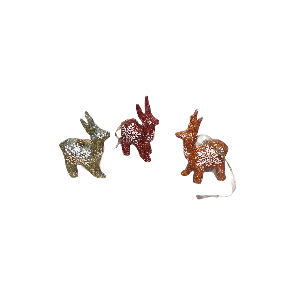 Hopes Unlimited - Wholesale Ornament - SALE Reindeer Ornament Paper Mache1