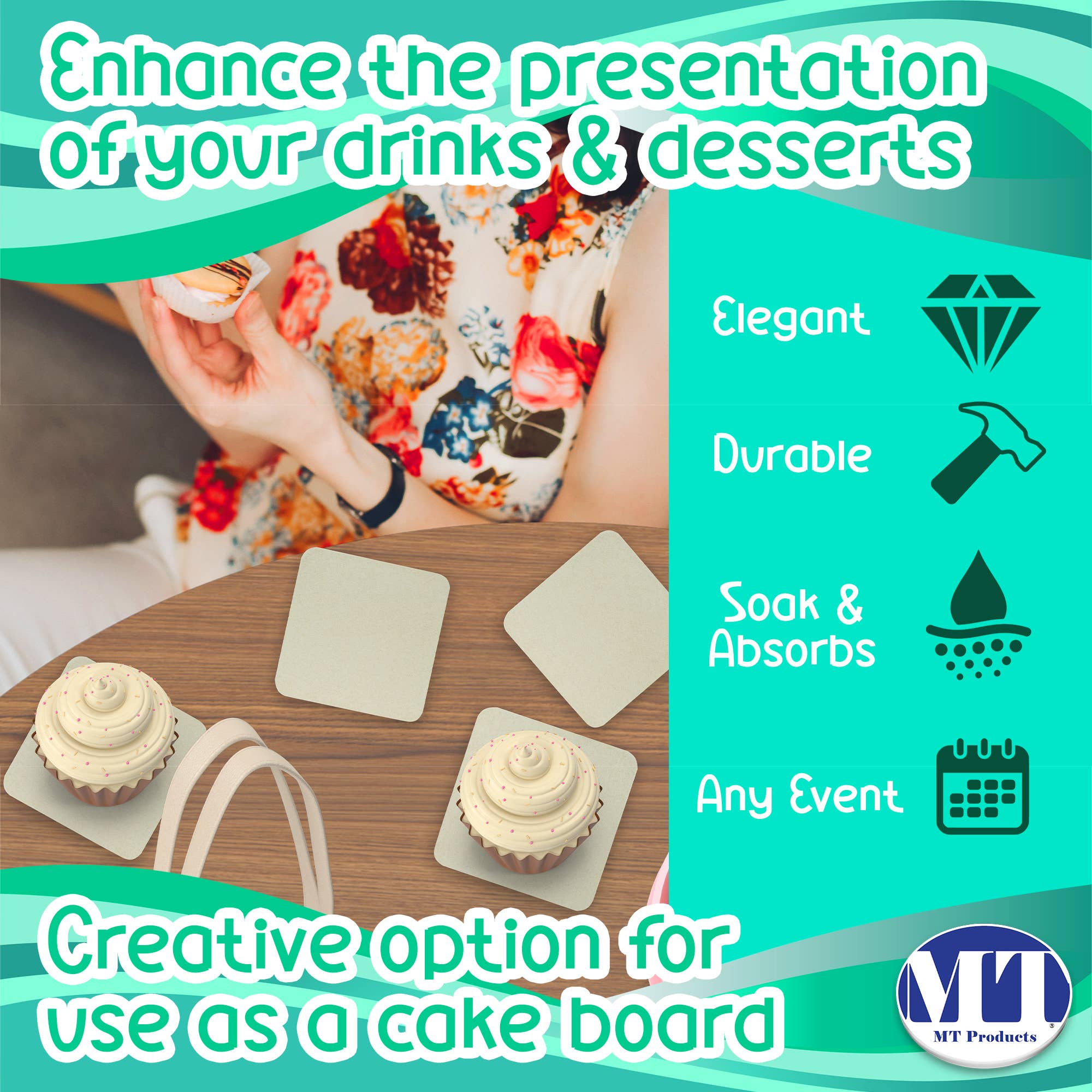 MT Products - Wholesale Disposable Coasters - MT Products White Blank Paper Coasters 4" - Cup Coaster9