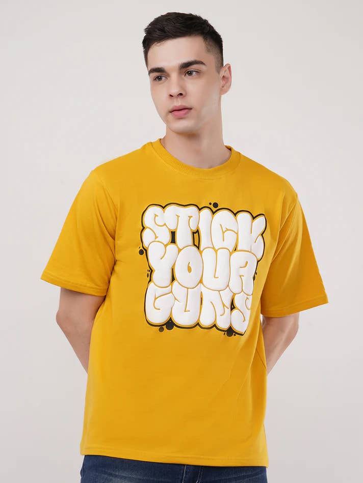 Stick Your Guns Roundneck Half Sleeve Oversized Tshirt for wholesale by Colourjoylondon