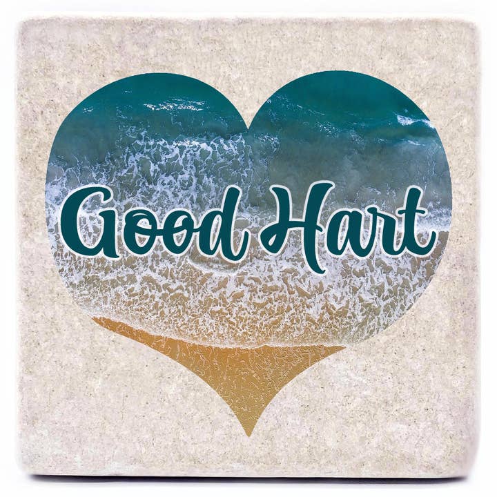 Beach Shoreline Heart Personalized Stone Magnet for wholesale by Noomoon