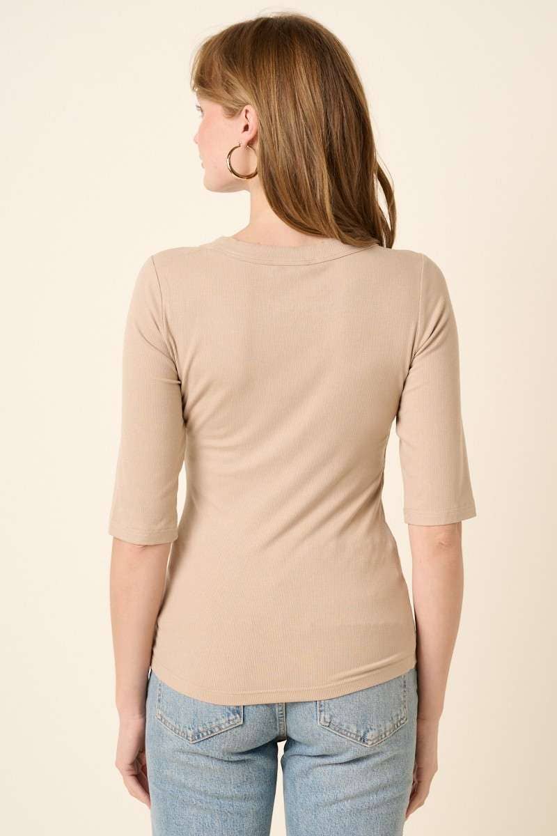 mittoshop - Wholesale Knit Top - Women's - H14853 - ROUND NECK 3/4 SLEEVE RIB KNIT TOP4