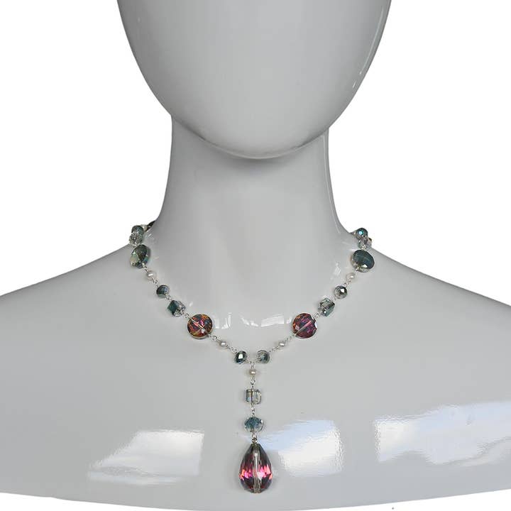 IST Jewelry - Wholesale Beaded/Pearl Necklace - Pearl and Crystal Tear Drop Necklace1