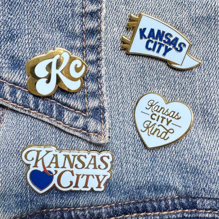 Kansas City Pins - Blue & Gold for wholesale by Desert Peach