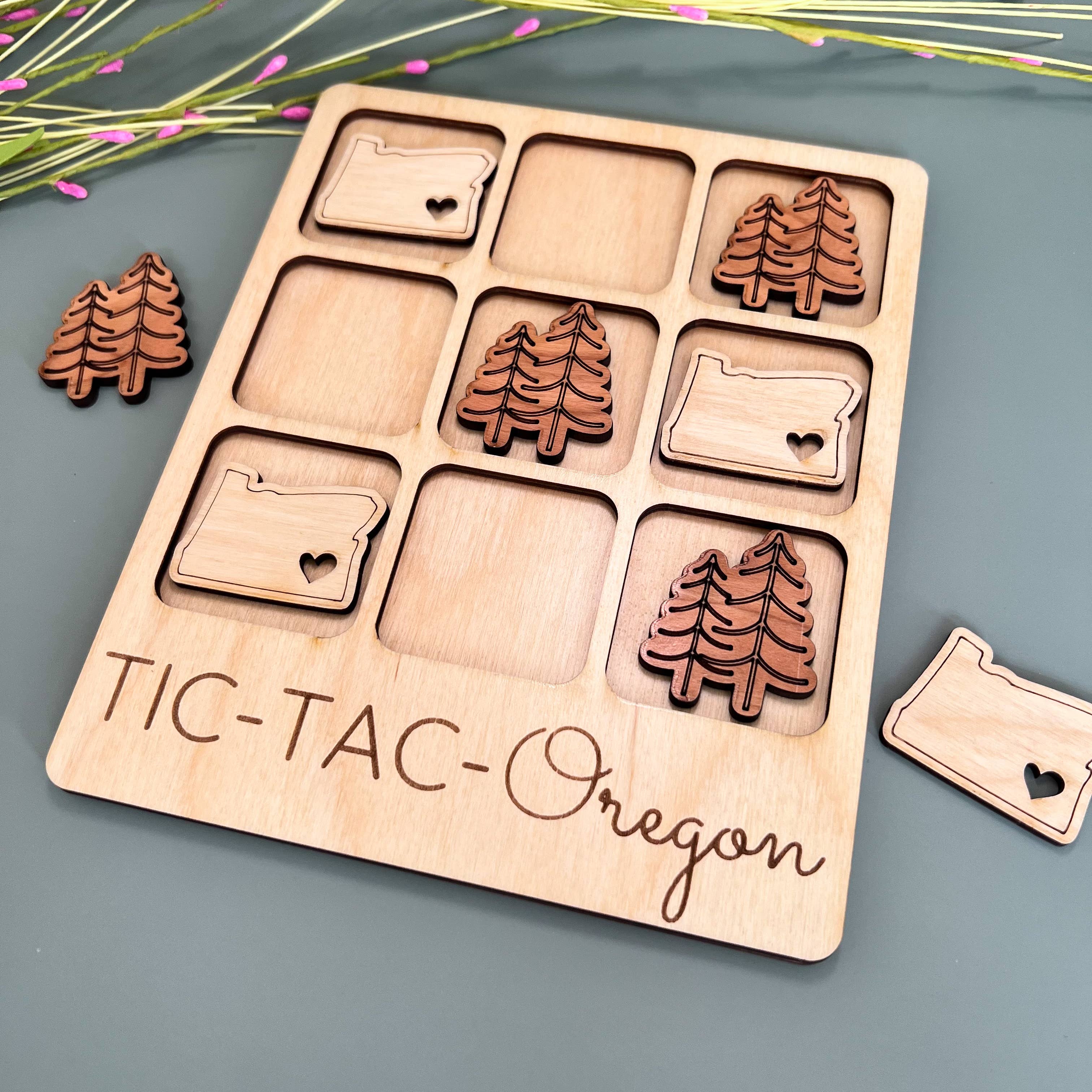 Birch House Games & Gifts - Wholesale Board Game - Oregon State Gift - Tic-Tac-Toe OR Game - Customizable5