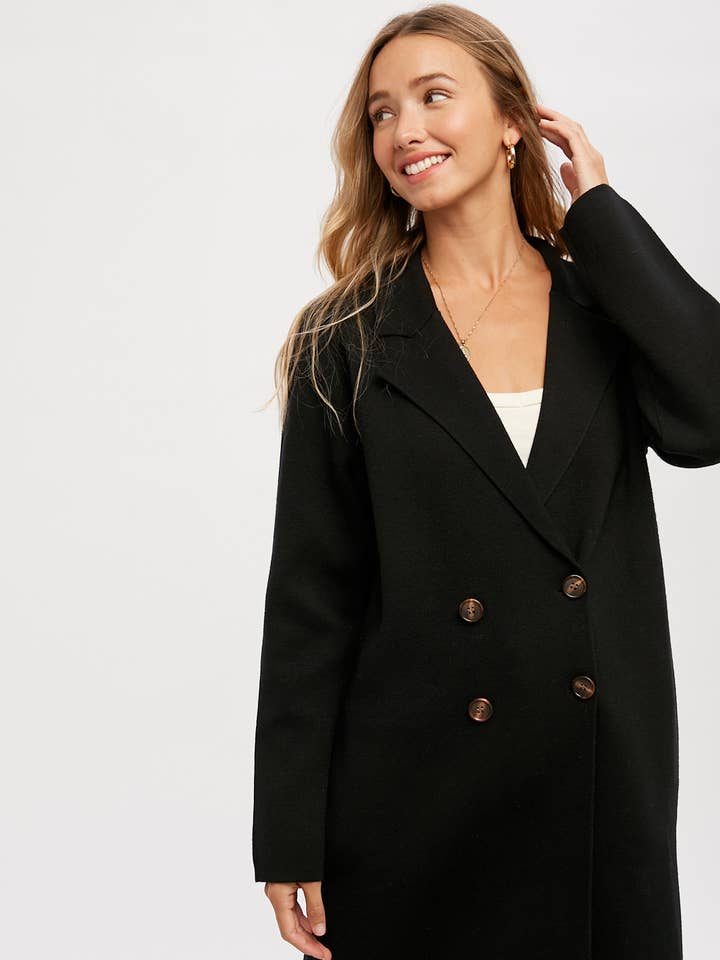 Bluivy - Wholesale Coat - Women's - CLASSIC DOUBLE BREASTED COATIGAN