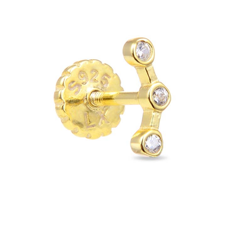Piercing Luxenter in Argento Sterling 925 con Zirconia Brillante placcato in oro giallo 18K - Qant per la vendita all'ingrosso da parte di Luxenter