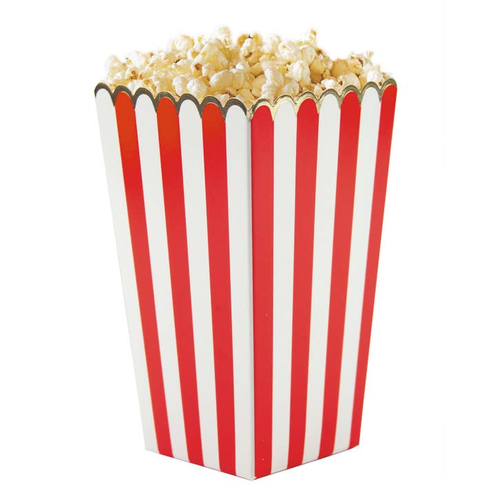 Tim&Puce Factory - Wholesale Party Favor Bag/Box - RED AND WHITE POPCORN BOXES X 8