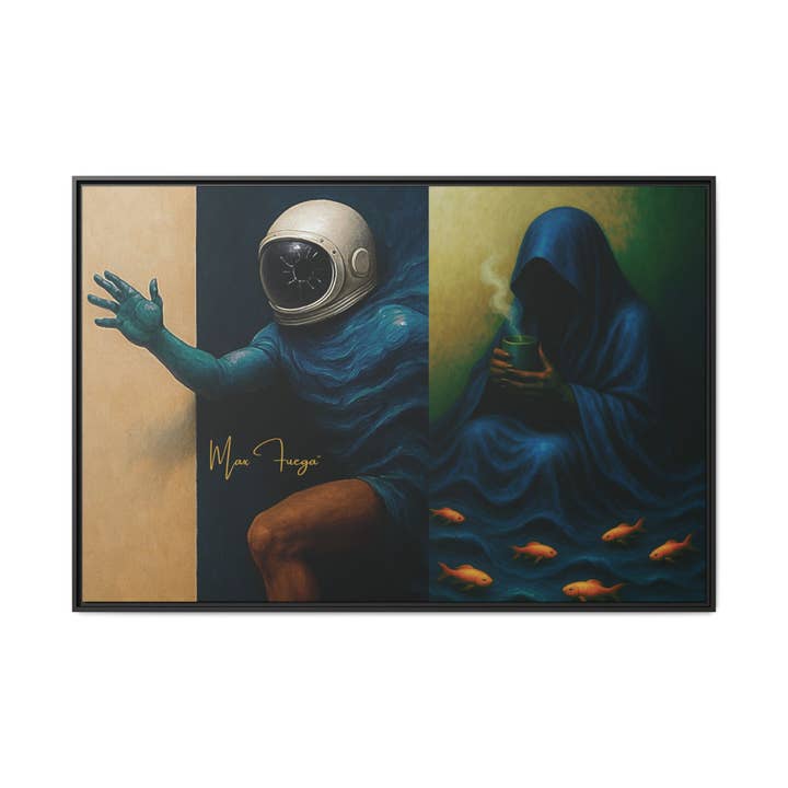 54 Mondays™ Project | Out of Sync Out of Touch – Beverly Hills Edition | Cosmic Noir Wall Art | Limited Gold Max Fuega™ Signature | FSC-Certified Framed Matte Canvas for wholesale by Buy Martian Merch™