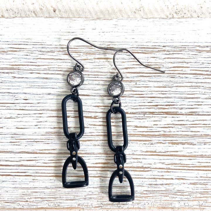 VB&CO Designs Handmade Jewelry - Wholesale Dangle Earrings - Horse bit stirrup earrings equestrian Derby style jewelry