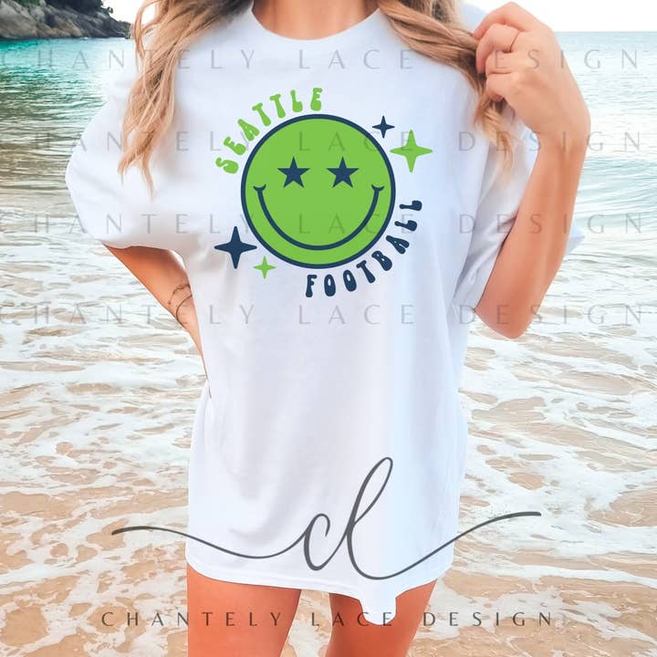 Seattle Seahawks Football Smile Groovy Comfortabele kleuren voor wholesale door Chantely Lace