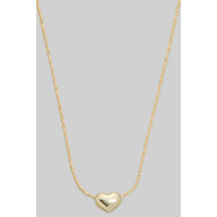 TINY BRASS HEART PENDANT NECKLACE for wholesale by Girly