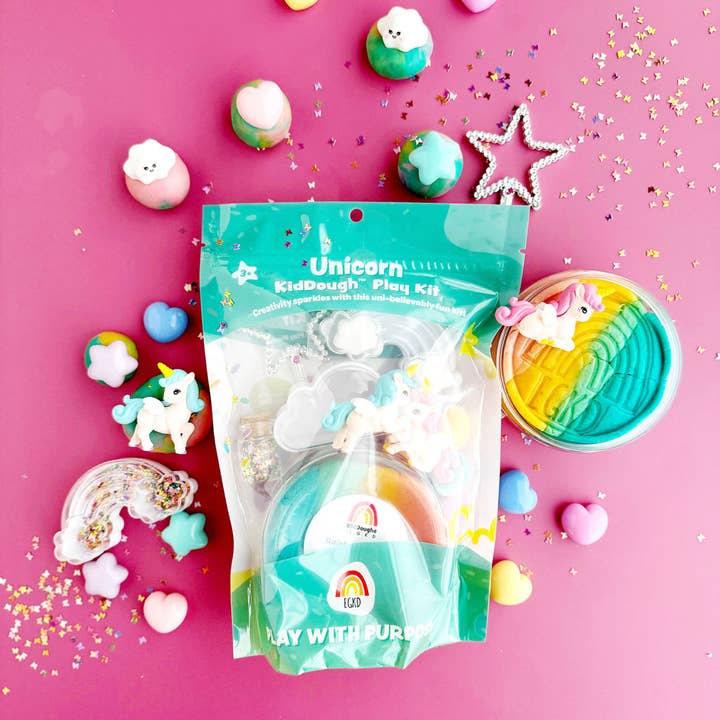 Earth Grown KidDoughs (KidDoughs by EGKD) - Wholesale Putty/Slime - Kids - Unicorn (Rainbow Sherbet) KidDough Play Kit