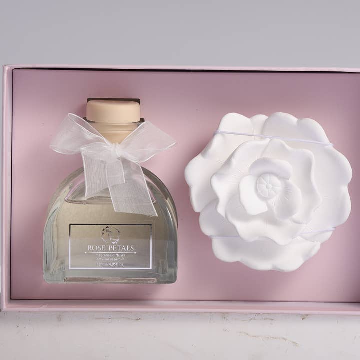 Pretty Valley Home – Großhandel Reed-Diffusor – Neu (2025) - 6,8 Oz Diffusor-Sets Sunshine Gifts - Rosenblätter2