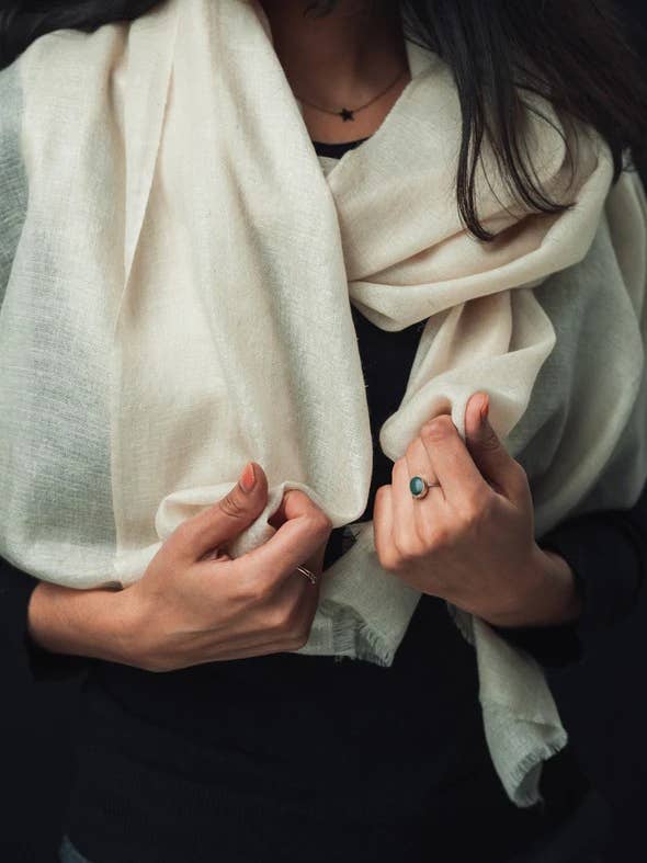 Pashmina Blanca para venta al por mayor de puur pashmina