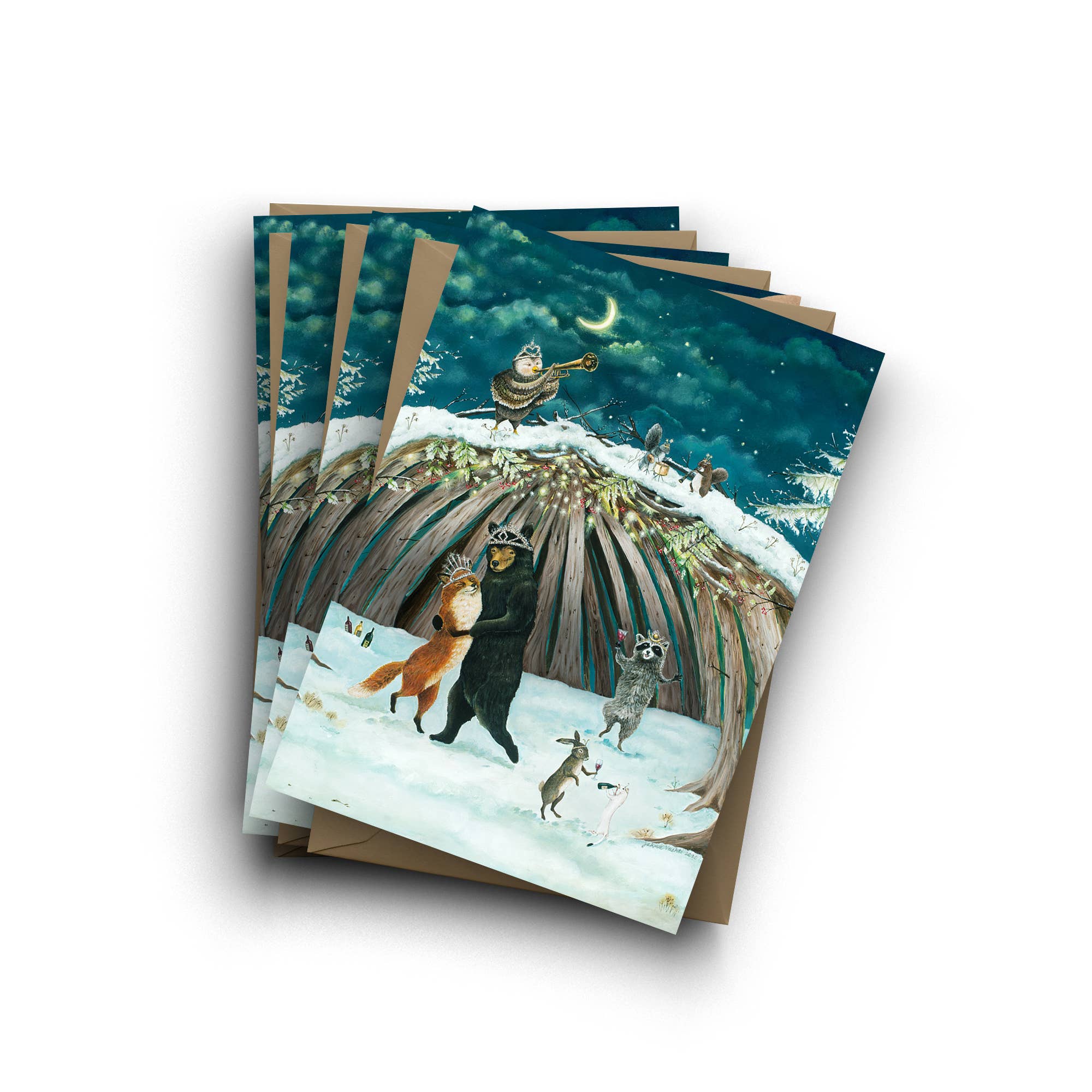 Jahna Vashti - Wholesale Season's Greetings Card - "Yuletide Enchantment" Boxed Holiday Christmas Cards / Sets of 6 or 12