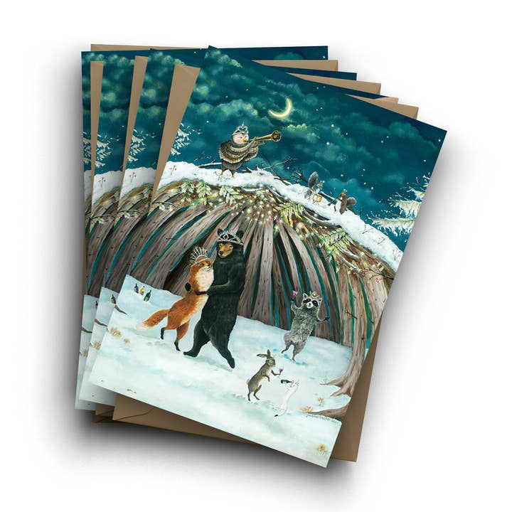 Jahna Vashti - Wholesale Season's Greetings Card - "Yuletide Enchantment" Boxed Holiday Christmas Cards / Sets of 6 or 120