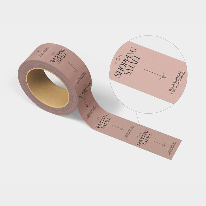 Shippy Tape - Wholesale Tape - Thank You for Shopping Small Shipping Tape - Blush/Black