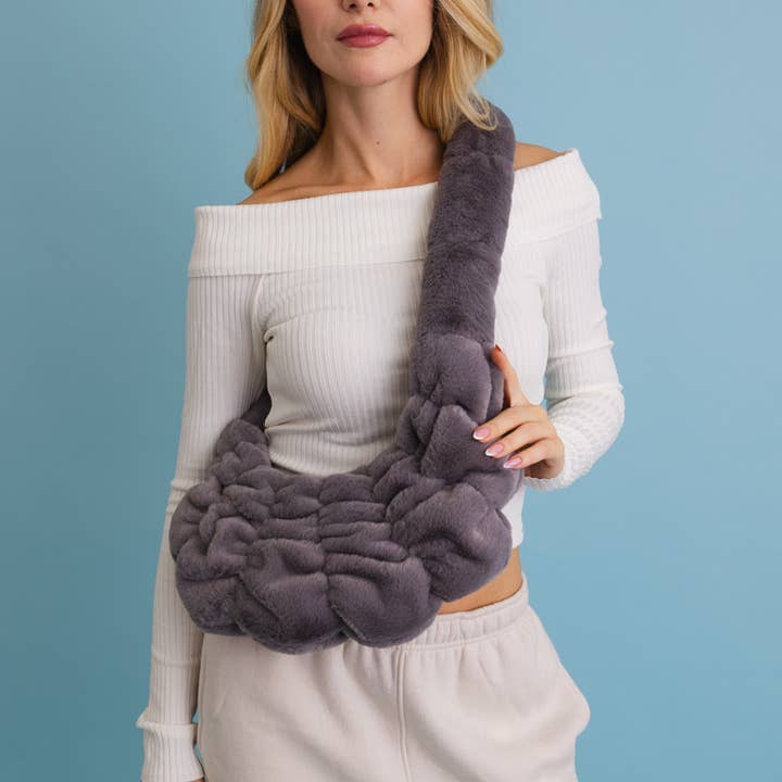 Leto Accessories - Wholesale Crossbody bag – Women's - Plush Cloud Knit Cross Body Bag ⛅️5