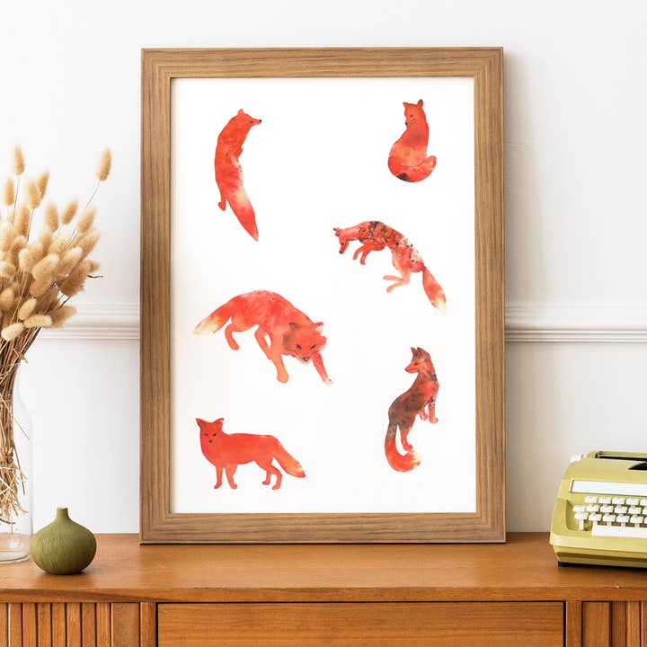 Skulking' Red Foxes Fine Art Print for wholesale by The Rising Space
