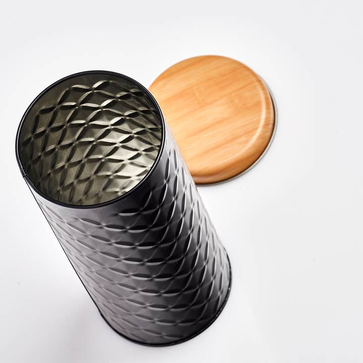 Storage jar "Scandi", 680 ml, metal, black for wholesale on Faire1