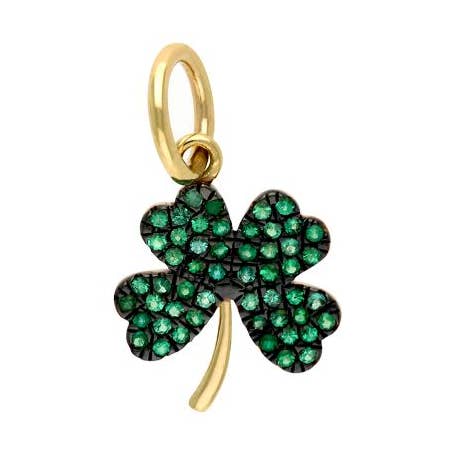 Pendentif trèfle émeraude 12 x 12,50 mm pour la vente par Jewels of Mewar