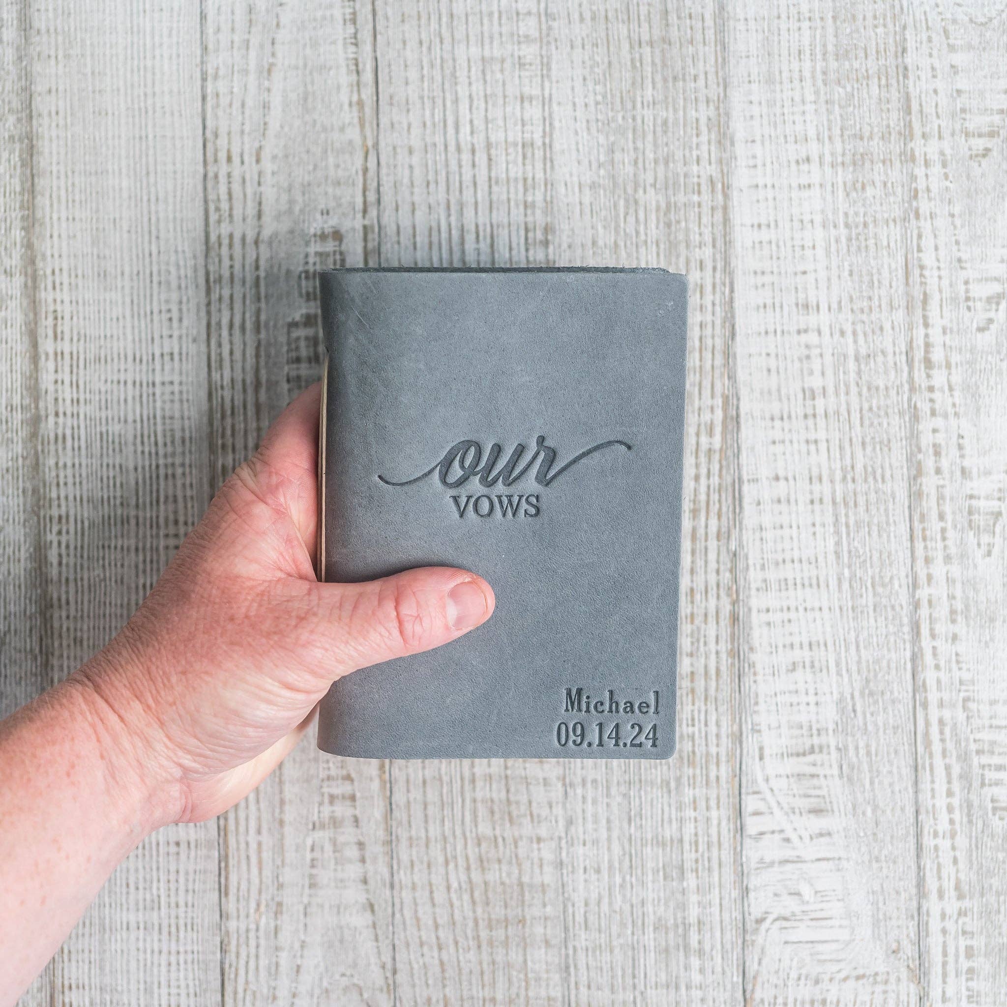 Ox & Pine - Wholesale Notebook - Our Vows Personalized Leather Wedding Vow Books with Name and/or Date4