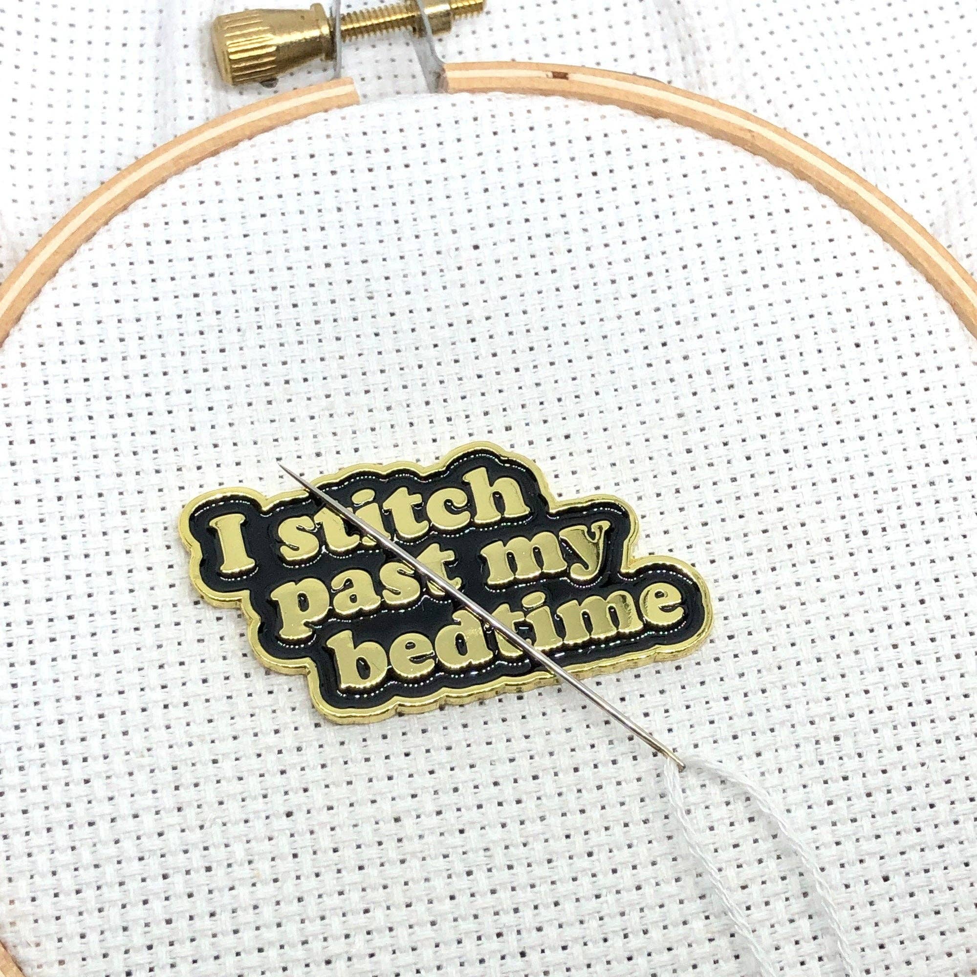 Snarky Crafter Designs - Wholesale Embroidery/Cross Stitch Supplies - I Stitch Past My Bedtime Magnetic Enamel Needle Minder1