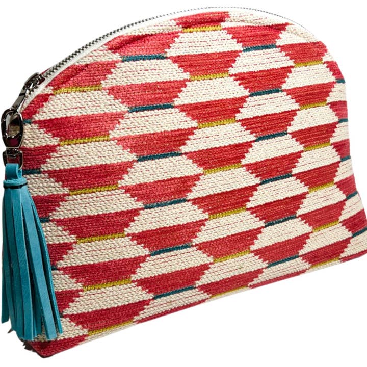 Ziegelrote Performance-Tasche mit geometrischem Muster für den Großhandel von KEE Concept