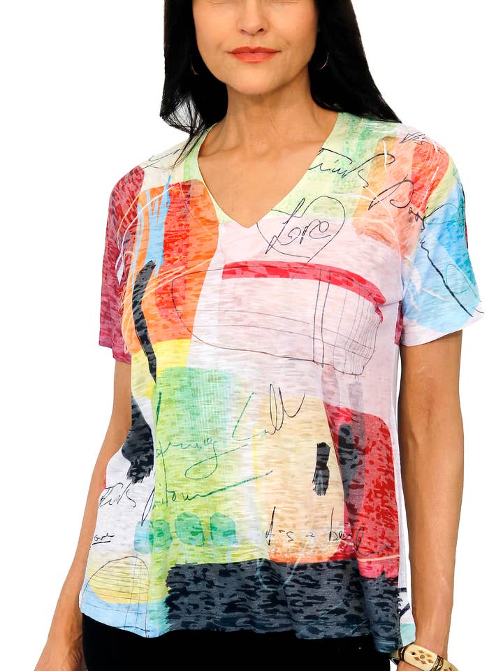 261P806 Kurzarm mit V-Ausschnitt für den Großhandel von Impulse California