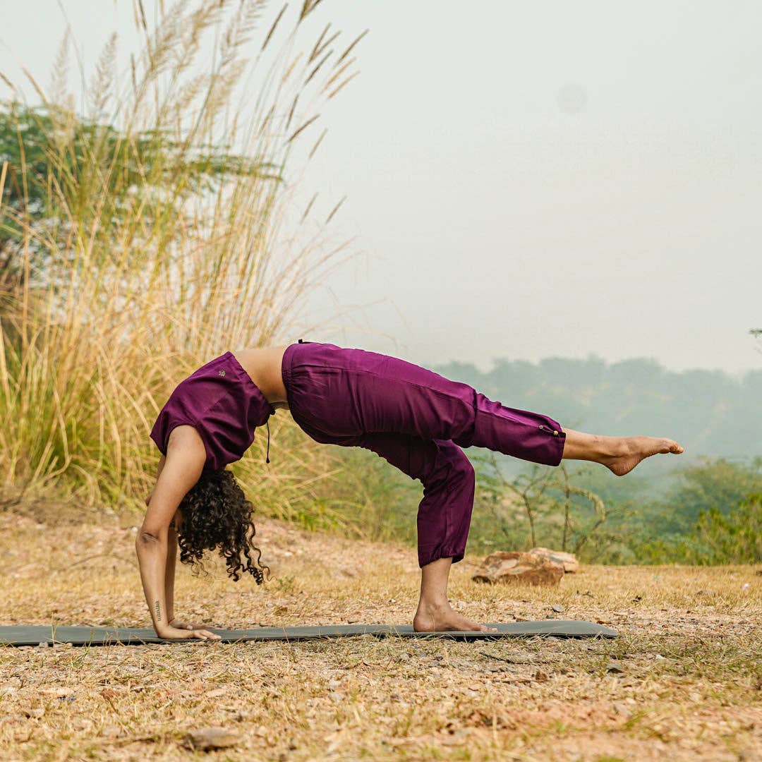 AKISO – wholesale Athletic pants – Women′s – Women Cotton Yoga Pants Purple -Ananda8