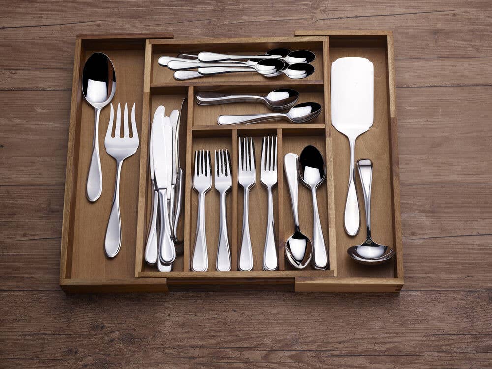 Lifetime Brands Silverwarehouse - Wholesale Flatware Set - Bravo 18.10 52 Piece Set with expanding caddy0