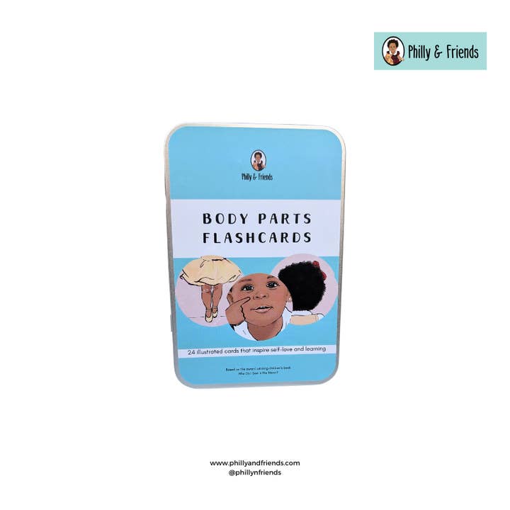 Body Parts Flashcards in a Tin Box (24 Illustrated Cards) for wholesale by Philly & Friends