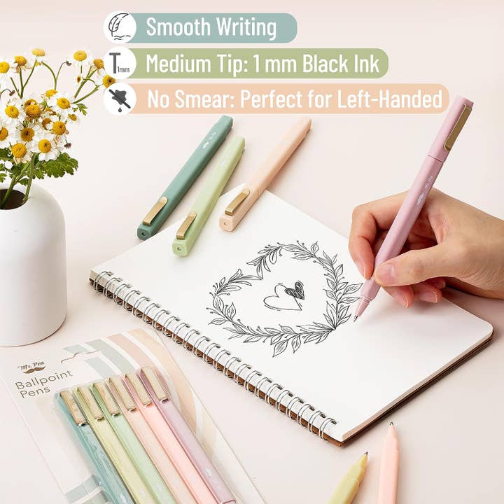 Mr. Pen - Vendita all'ingrosso Penne - Mr. Pen Penne Estetiche Confezione da 6 Inchiostro Nero Asciugatura Rapida3