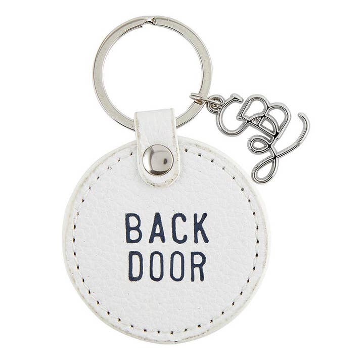 Face to Face Leather Key Tag - Back Door for wholesale by Santa Barbara Design Studio by Creative Brands