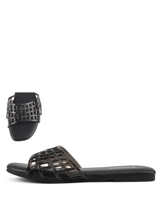 Trivia Woven Slide, F-TRIVIA for wholesale by December Shoes