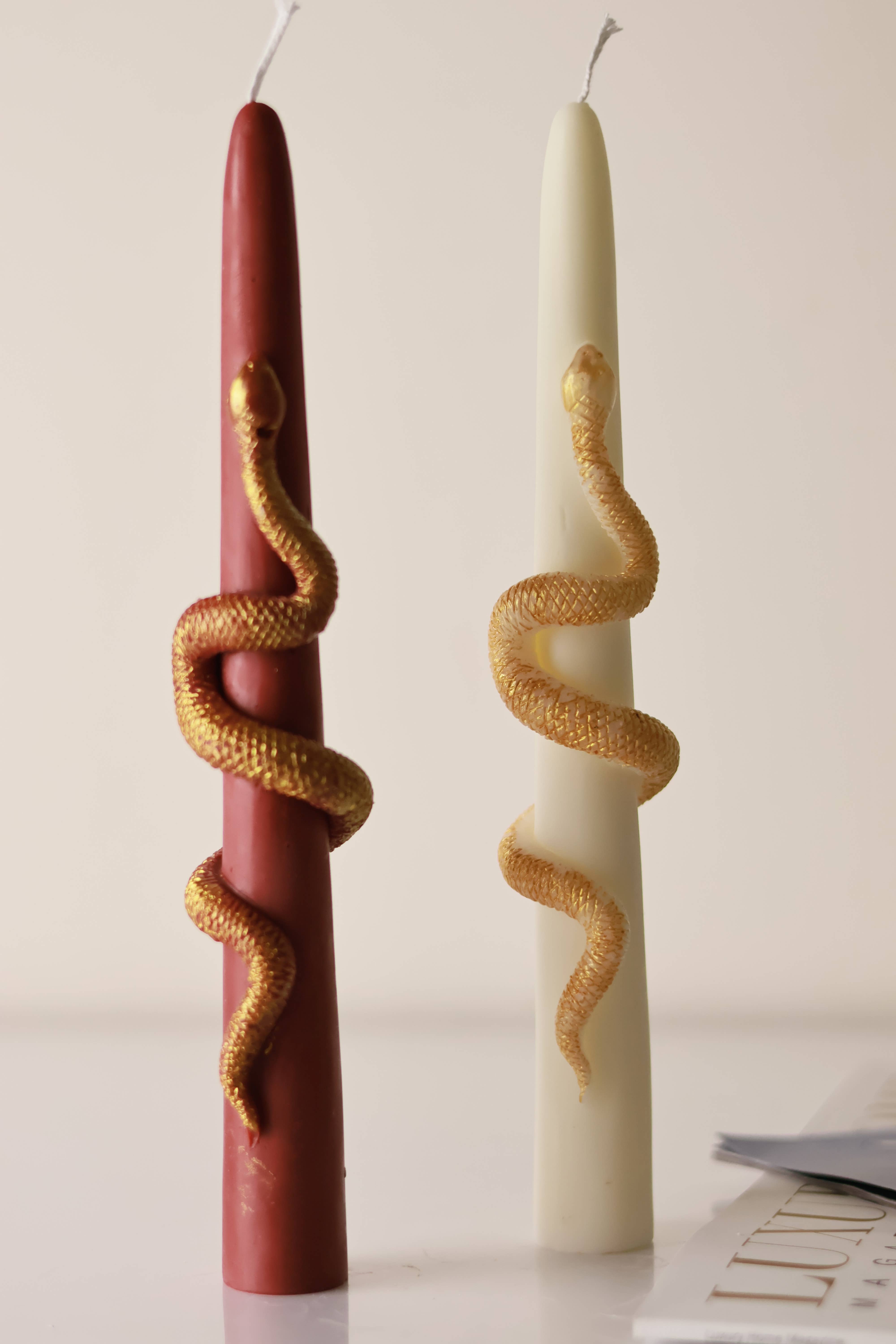 Agaboo Candle – Engroshandel Stearinlys/lysestage – Kronelys med guldslange 24x2,5cm8