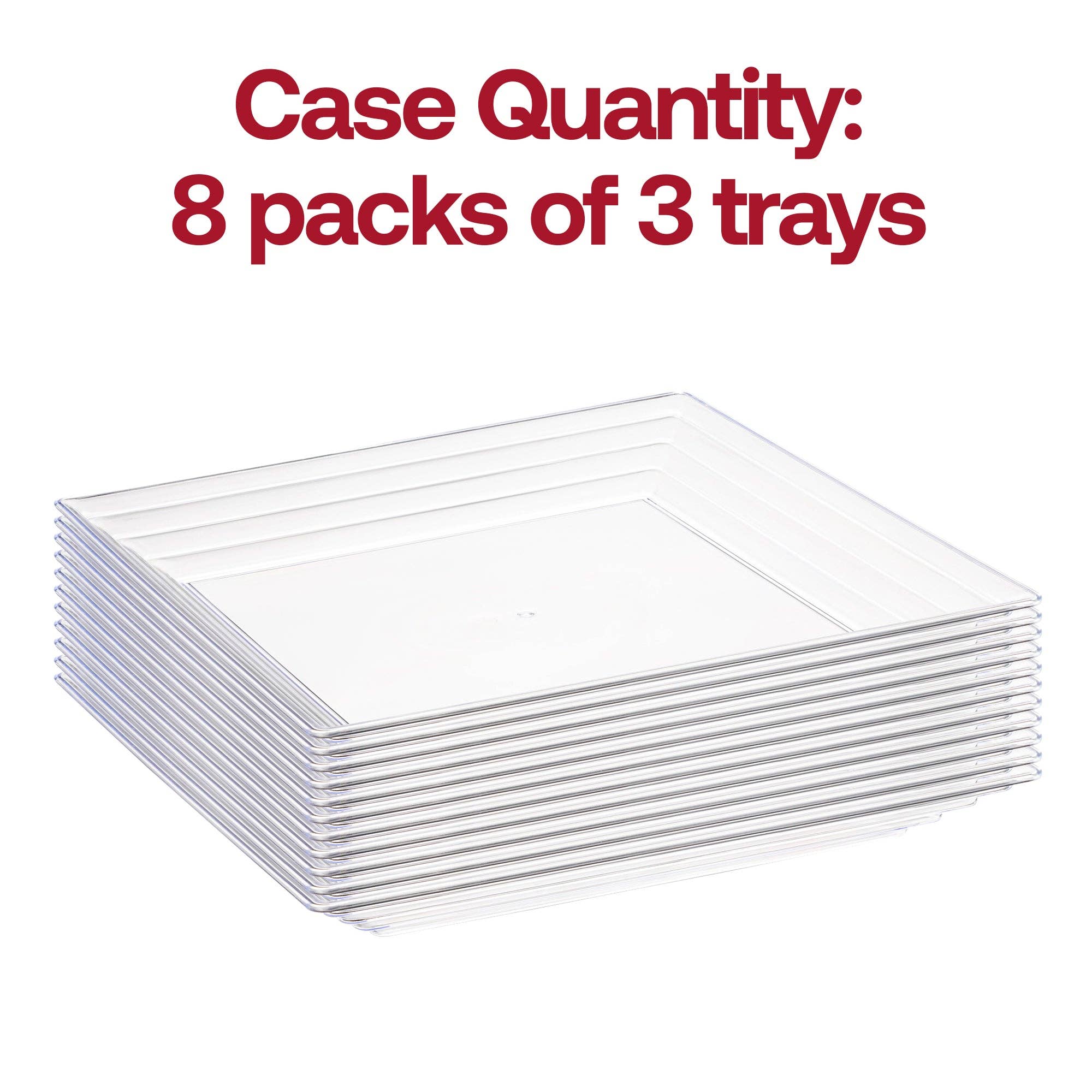 Smarty had a Party - Vente Plateaux de service - Plateaux de service en plastique à bord rainuré transparent 16" x 16" - 24 pièces3