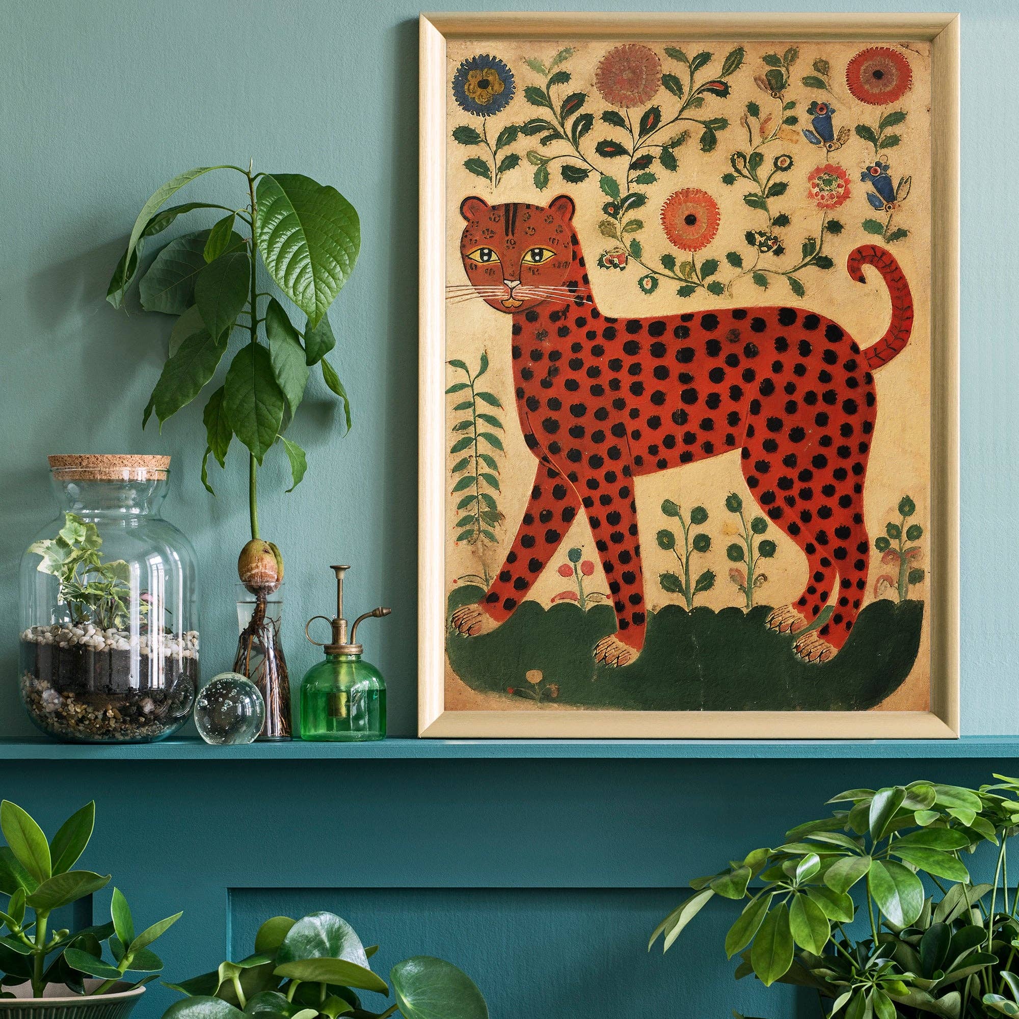 Ink & Drop - Wholesale Art Print - Folk Art Style Leopard Print1